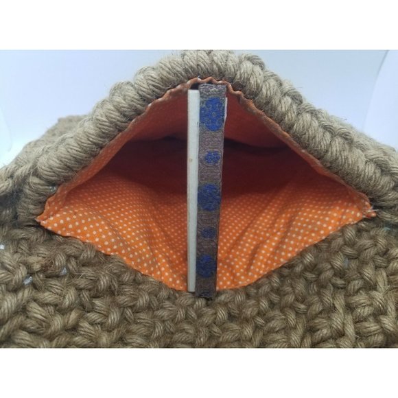 Handmade Macrame Purse Shoulder Bag Fold Over Flap Ceramic Tile Boho Hippie - Picture 5 of 8